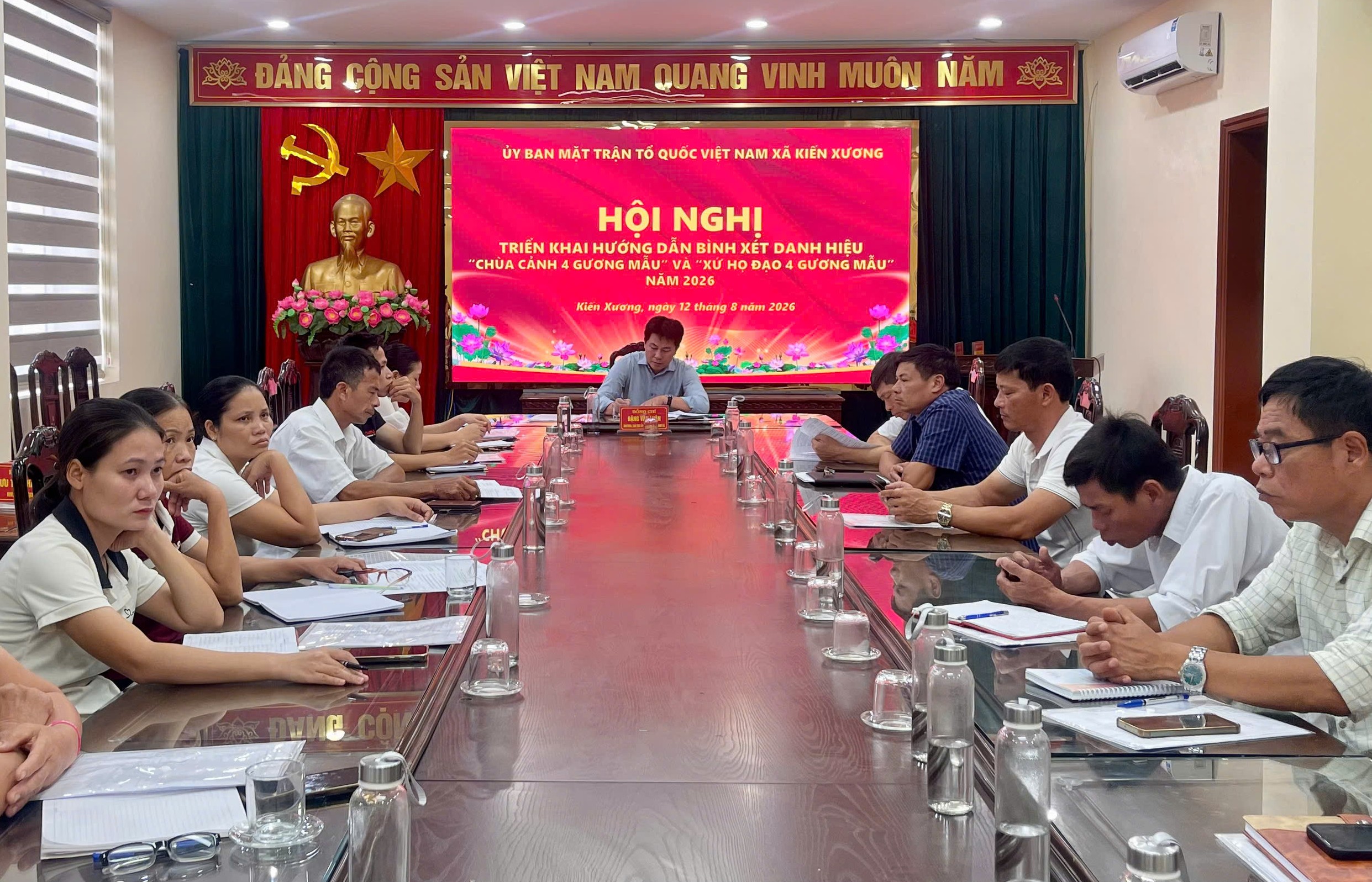 Uỷ ban MTTQ Việt Nam xã triển khai hướng dẫn bình xét danh hiệu “Chùa cảnh 4 gương mẫu” và “Xứ họ đạo 4 gương mẫu” năm 2026