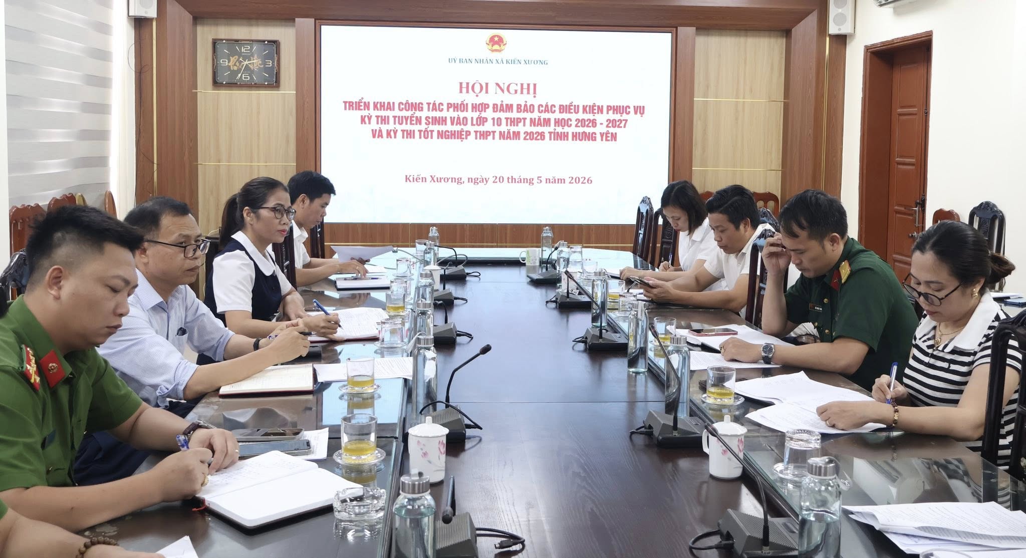 UBND xã Kiến Xương triển khai công tác phối hợp bảo đảm các điều kiện phục vụ kỳ thi tuyển sinh lớp 10 và Kỳ thi tốt nghiệp THPT năm 2026