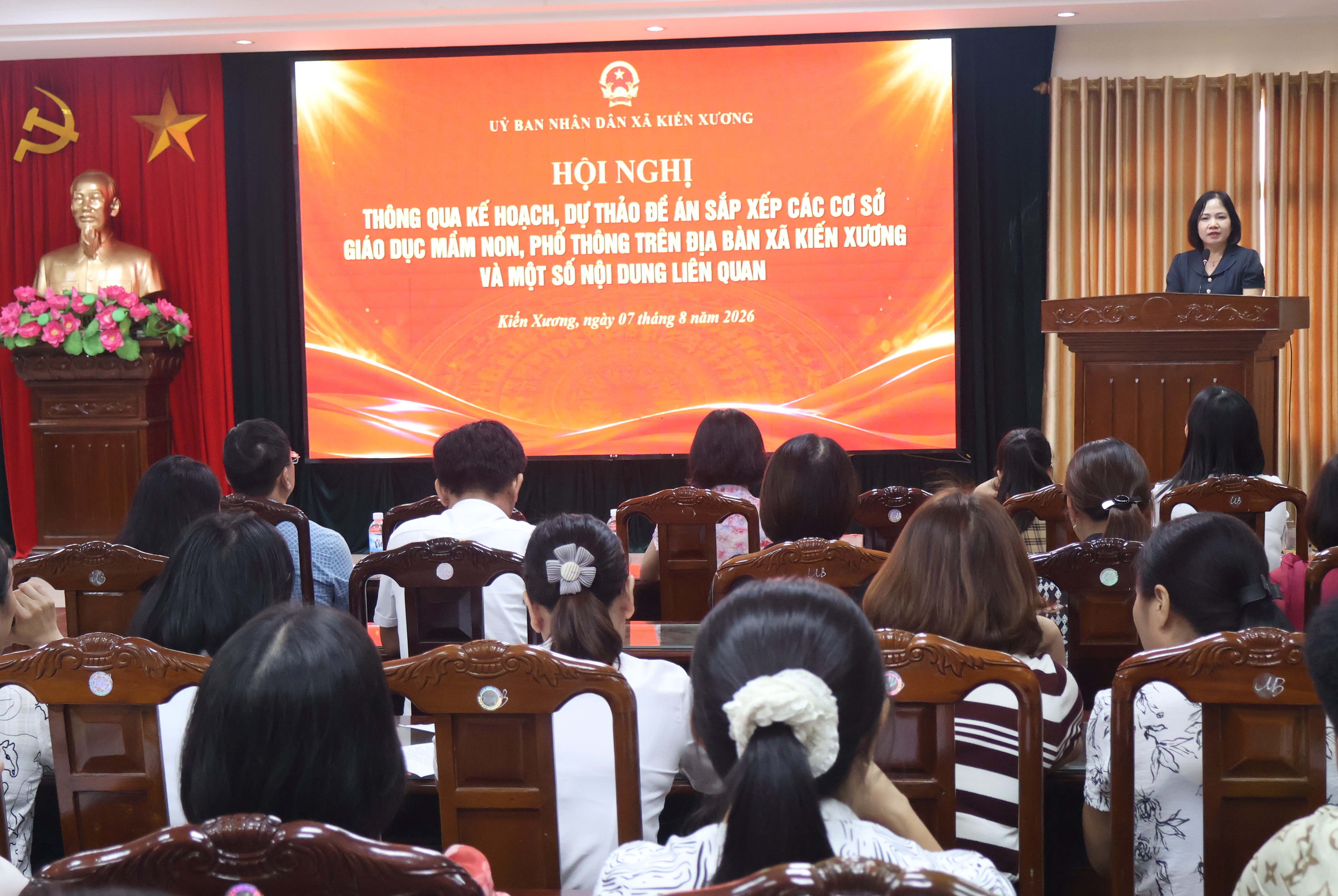 Xã Kiến Xương triển khai kế hoạch sắp xếp các cơ sở giáo dục mầm non, phổ thông công lập và dự thảo đề án