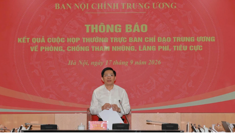 Thông báo kết quả cuộc họp Thường trực Ban Chỉ đạo Trung ương về phòng, chống tham nhũng, lãng phí, tiêu cực