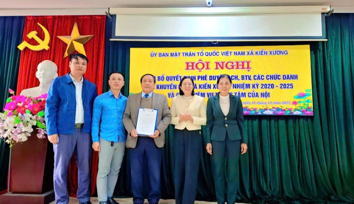Hội nghị công bố quyết định phê duyệt Ban Chấp hành, Ban Thường vụ và các chức danh Hội Khuyến học xã Kiến Xương nhiệm kỳ 2020–2025