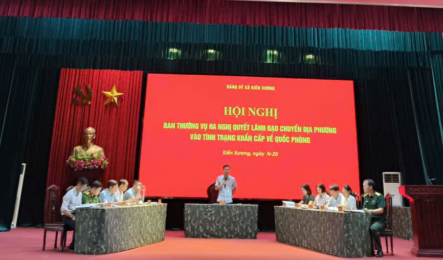 Đảng uỷ xã Kiến Xương tổ chức luyện tập diễn tập tác chiến trong khu vực phòng thủ năm 2026
