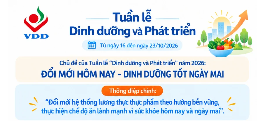 Hưởng ứng tuần lễ "Dinh dưỡng và phát triển" Chủ đề: “Đổi mới hôm nay - Dinh dưỡng tốt ngày mai”